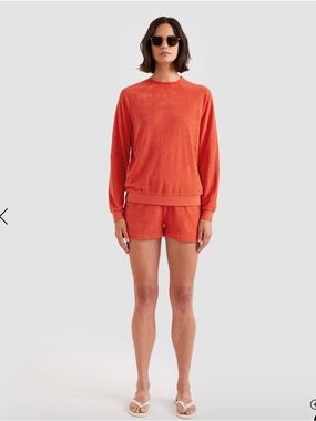 Kule -Casual Terry Top - Poppy Orange